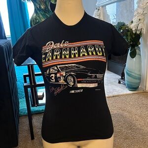 Nascar Black Logo Graphic Tee with Silver Print